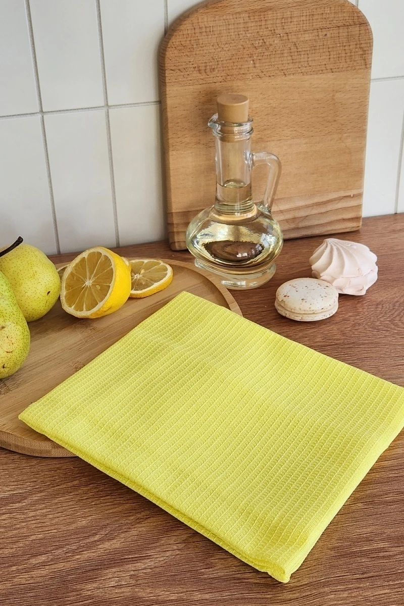 Полотенце вафельн. однотон.  60*45 150г/м2 пакет ТТ (Лимон)