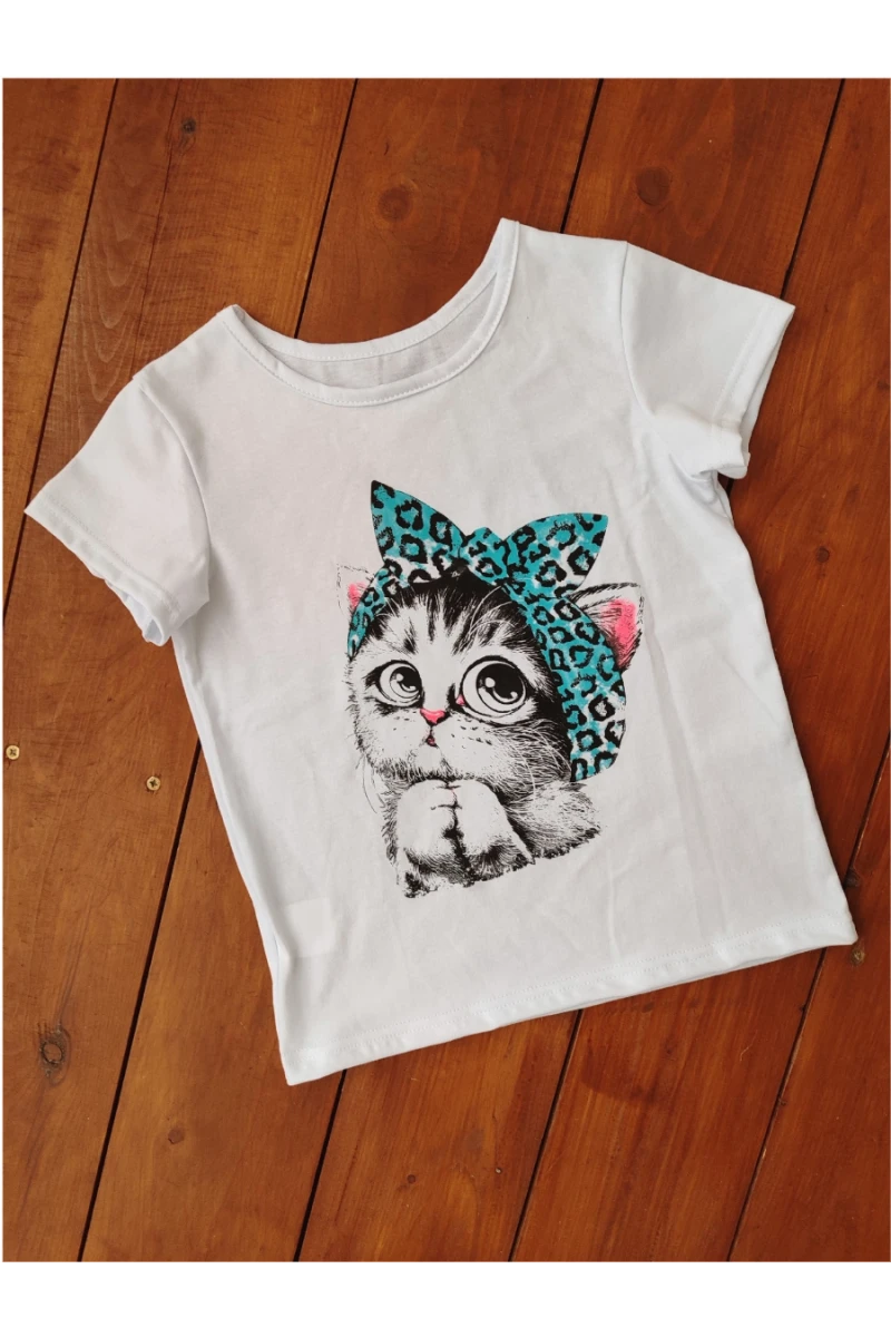Костюм с шортами 33068 Кошка в косынке (леопард розовый)