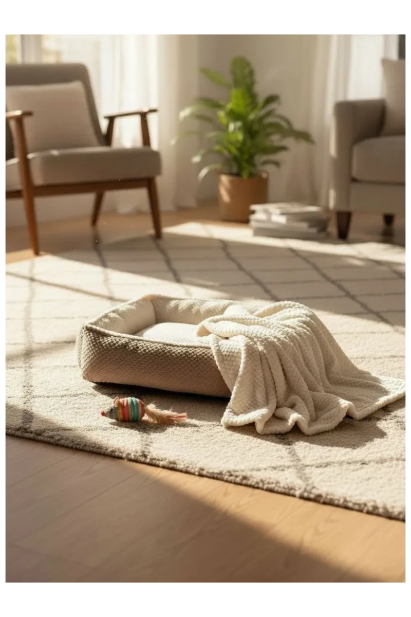 Плед для собак, кошек и животных PVL, велсофт, полиэстер 100 %, Bio-Line (бежевый)