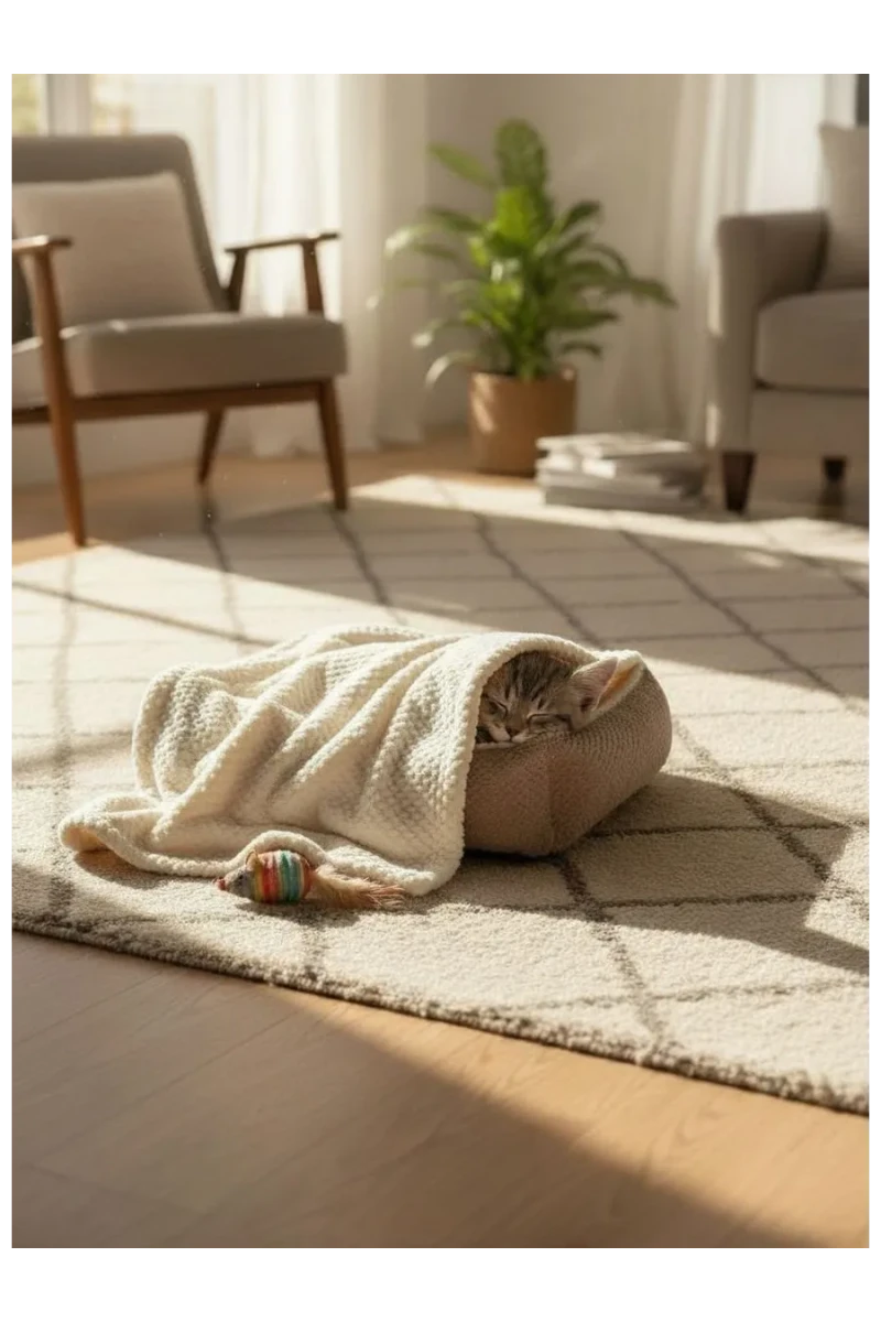 Плед для собак, кошек и животных PVL, велсофт, полиэстер 100 %, Bio-Line (бежевый)