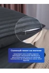 Подушка 50х70 для сна PM, сатин, полиэфирное волокно цвет графит (графит)