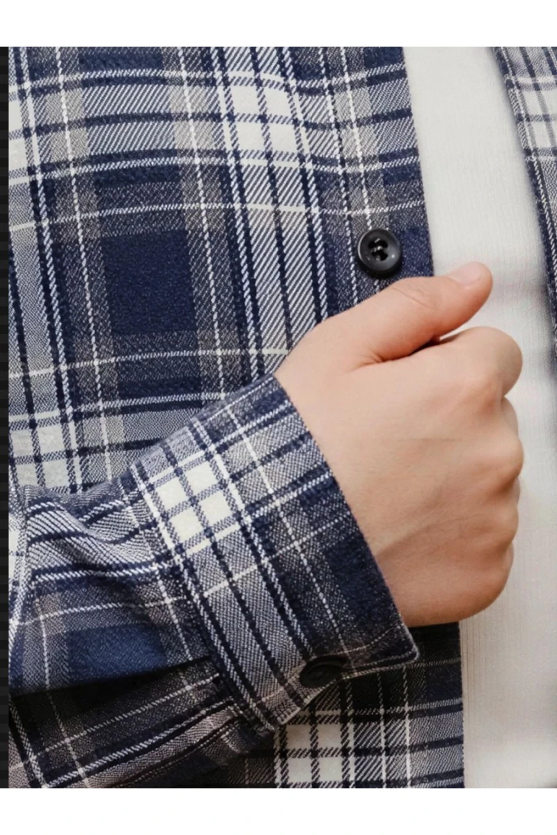 Детская рубашка подростковая синяя (синий)