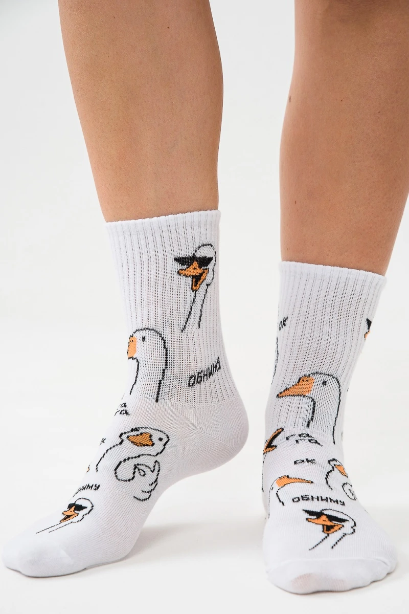 Носки стандарт Обнимусь (набор 2 пары) (белый)
