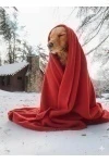 Плед Флисовый красный 100% полиэстер, плотность 130 г/м2 (в ассортименте)