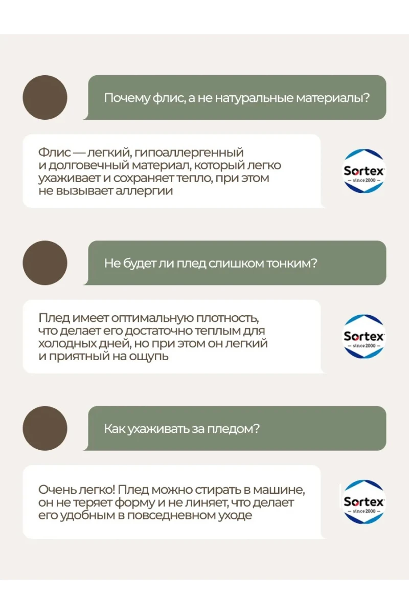 Плед Флисовый кремовый 100% полиэстер, плотность 160 г/м2 (в ассортименте)
