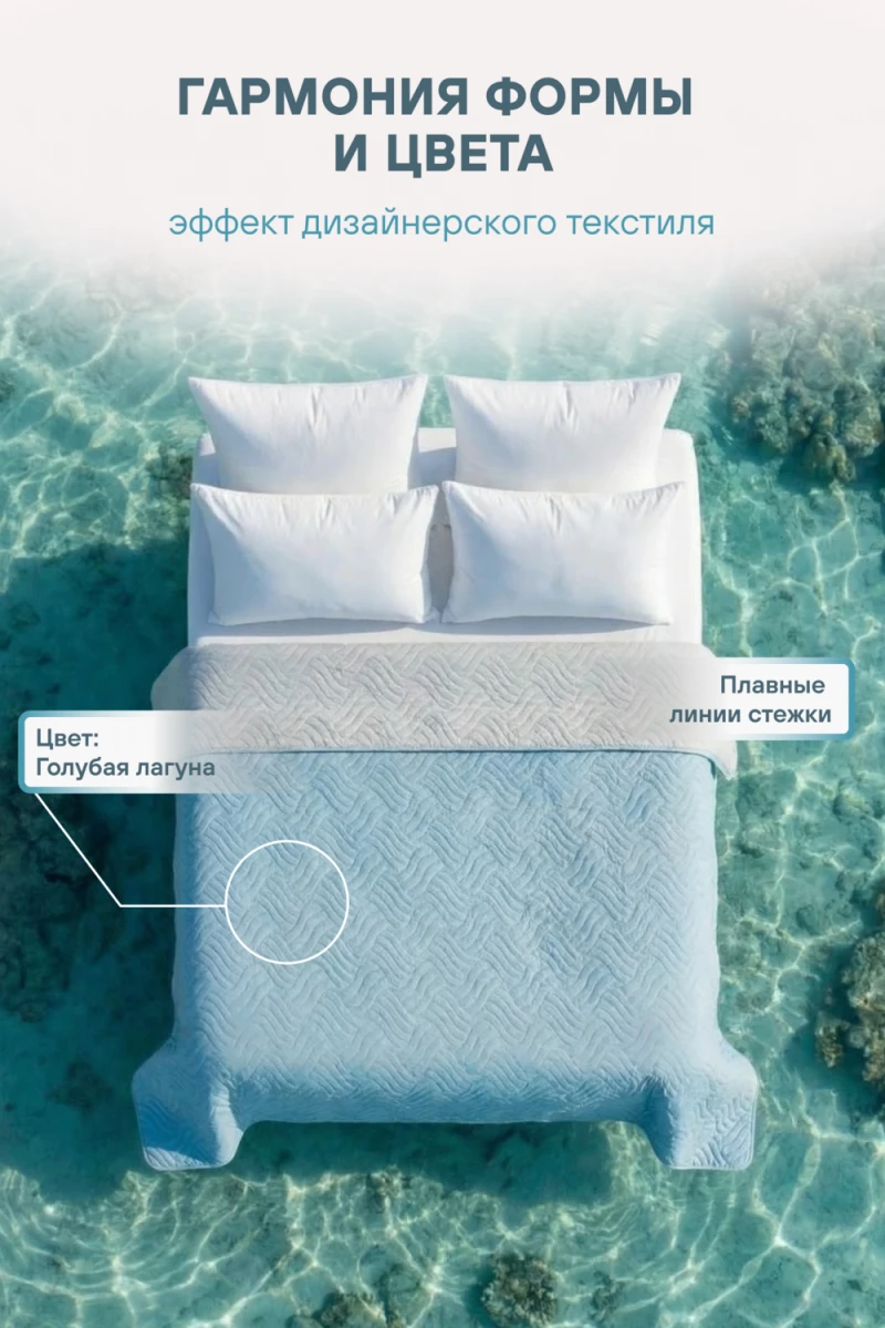 Покрывало стеганное двухсторонние микрофибра катионик LAGOON (в ассортименте)