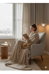 Плед Велсофт, плотность 220 г/м2, Pehmea Satu бежевый (в ассортименте)