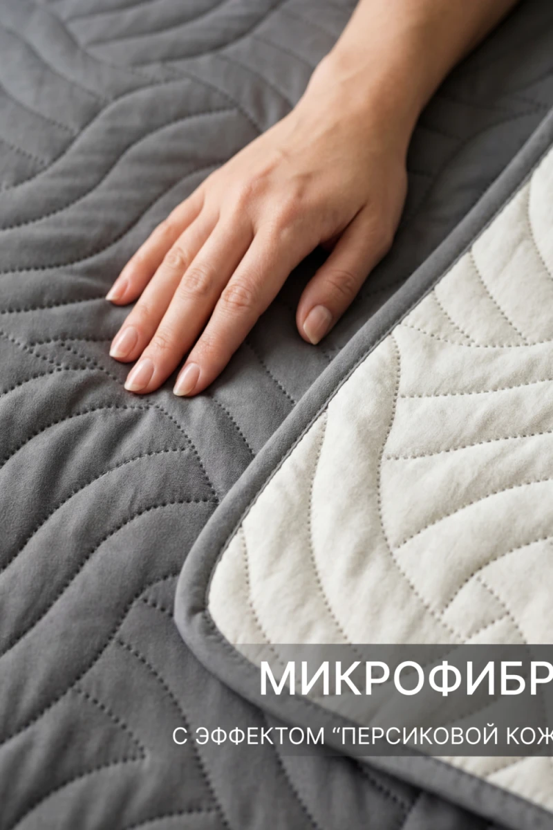Покрывало стеганое двустороннее Moleskin серое/бежевое (в ассортименте)