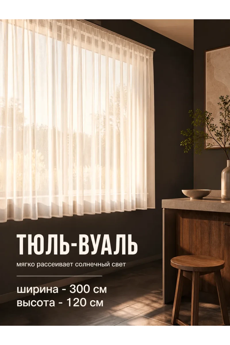 Тюль вуаль Bio-Line TBL300 300 см (белый)