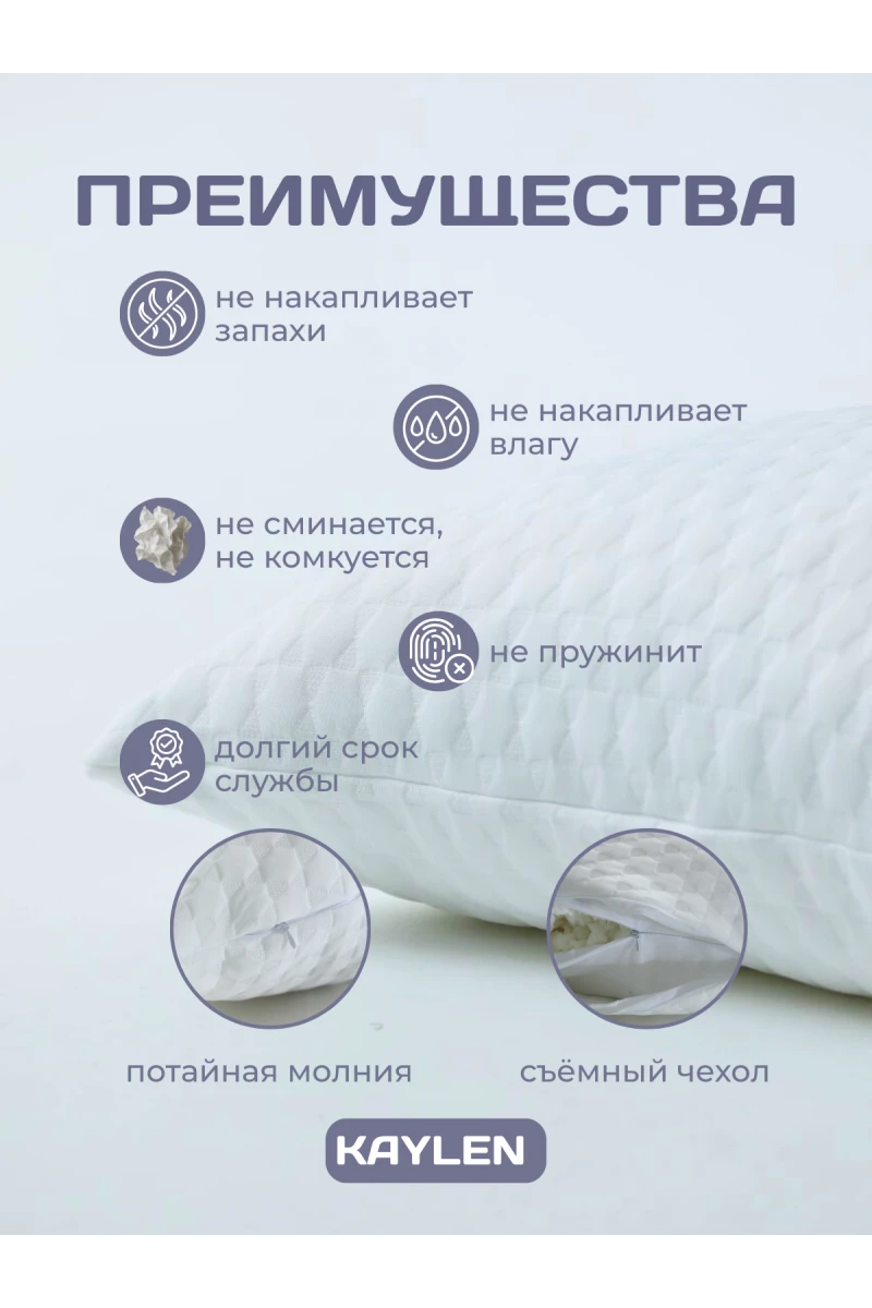 (K) Подушки 50х70 для сна 2 шт с эффектом памяти PREMIUM