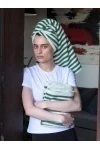 Набор махровых полотенец Urban Family "Alket-3" Полоса розовый, фиолетовый
