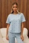 Пижама с брюками TALISE Бантики (голубой)