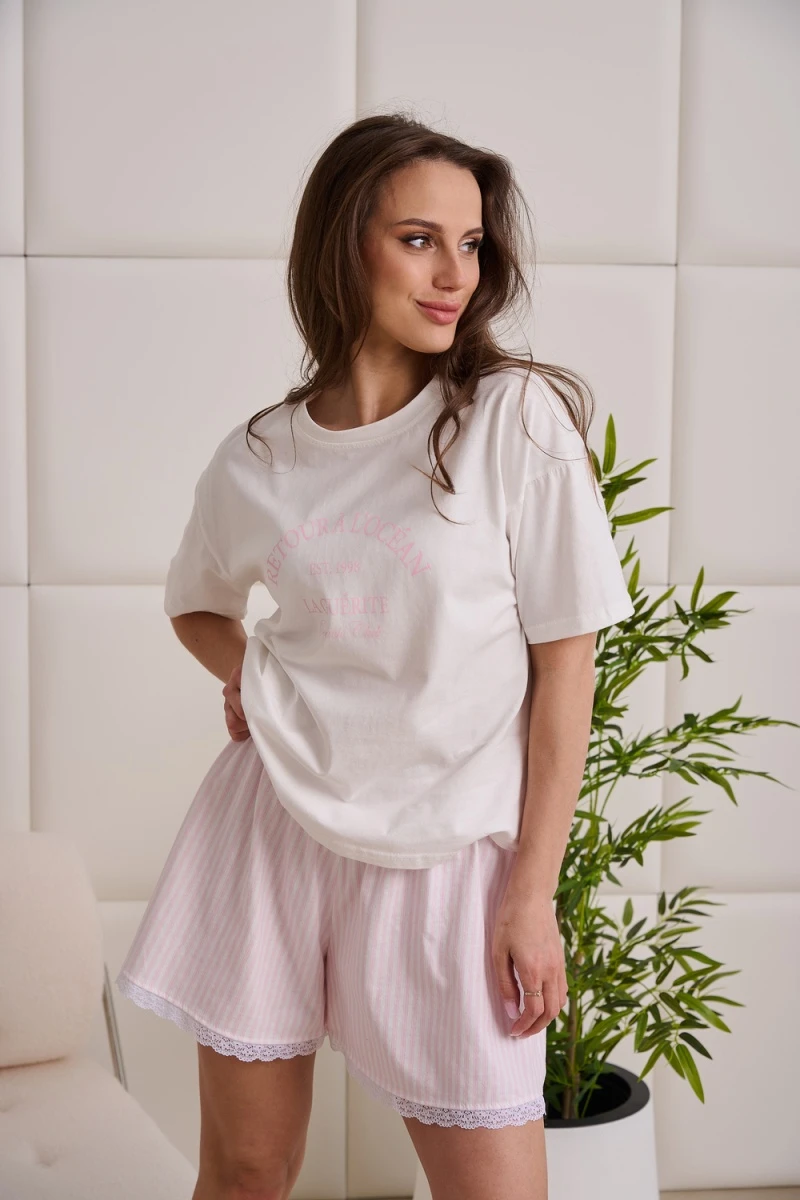Пижама с шортами TALISE с шортами, полоса розовая (розовый)