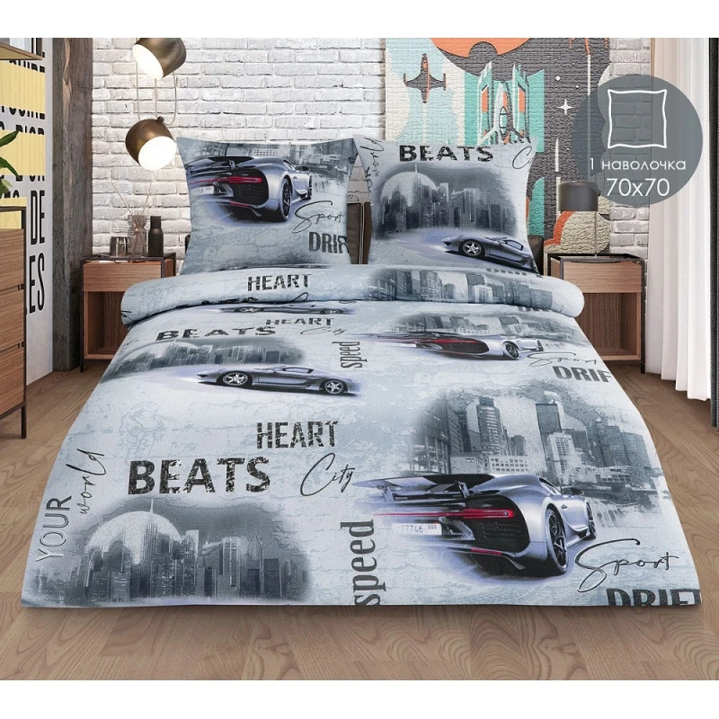 КПБ "МИЛАН" бязь "Адреналин" подростковый с одной наволочкой