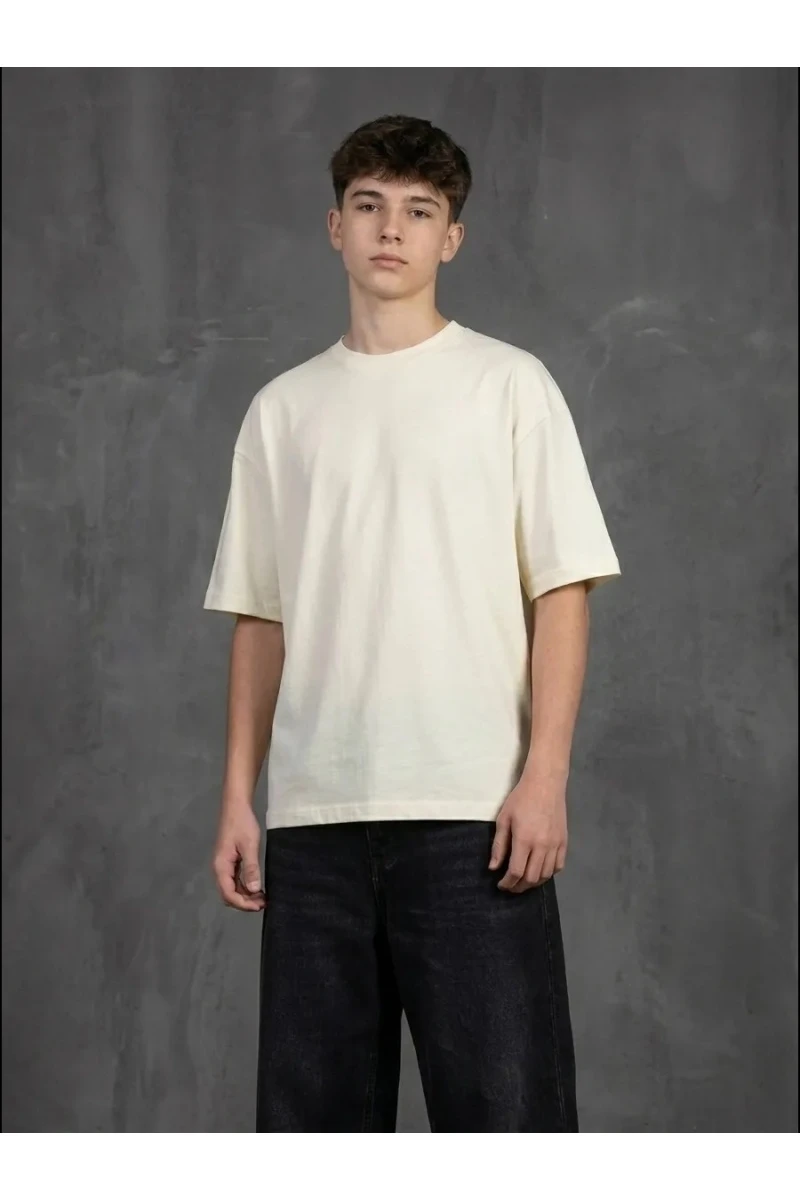 Детская футболка oversize 51361 (молочный)