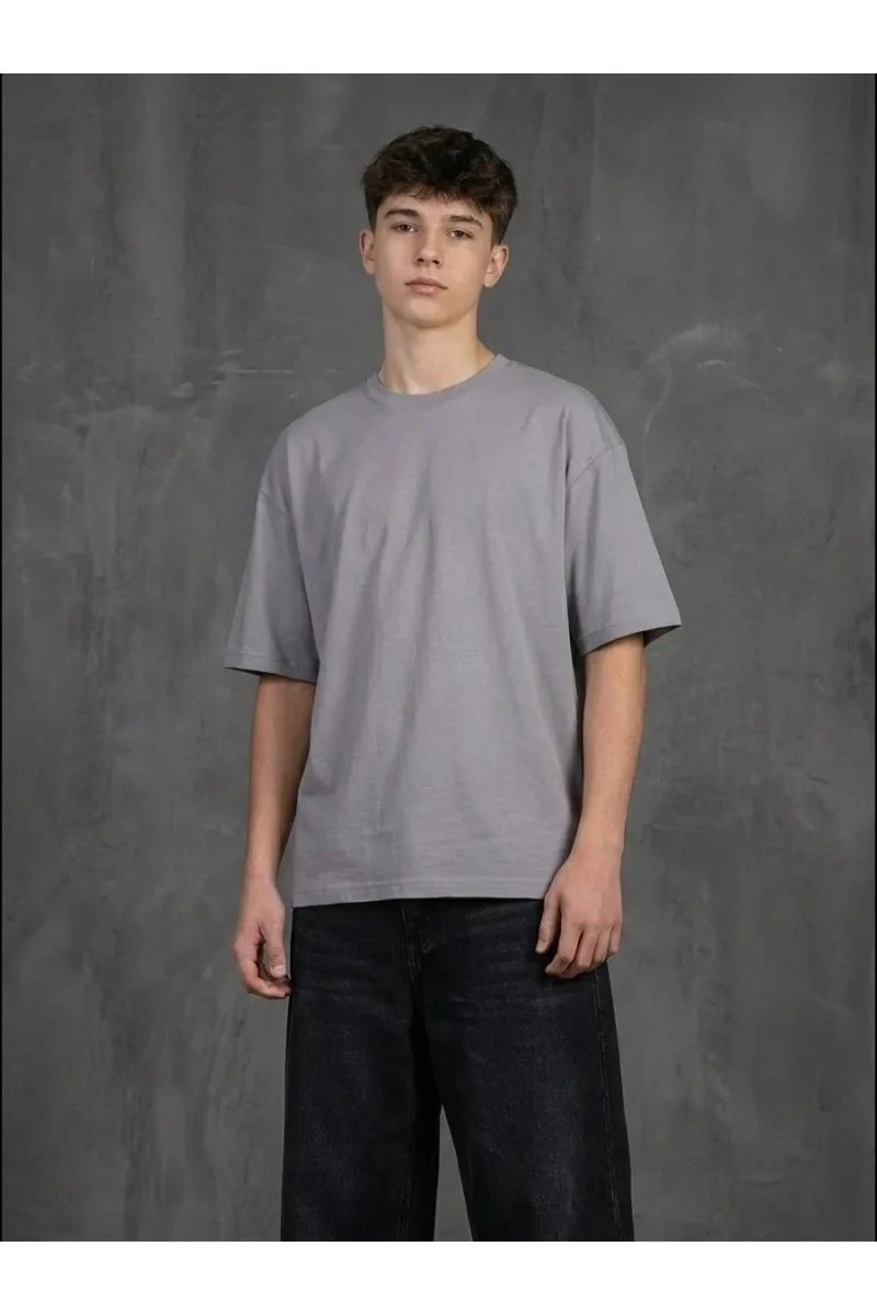 Детская футболка oversize 51361 (серый)